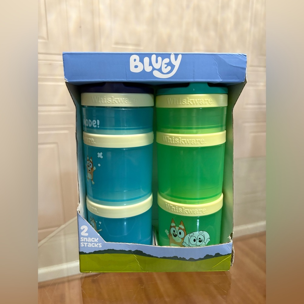 Bluey Snack Stacks Portable Food Containers Set 4 Piece BPA Free Dishwasher Safe